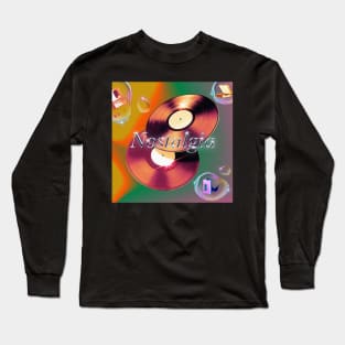 Nostalgia | Vaporwave | 80s Throwback Vintage Records & Music Player Long Sleeve T-Shirt